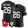 #26 Georgia Bulldogs Black SEC Vince Dooley Memorial Patch Stitched Football Jersey