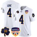 Men's Notre Dame Fighting Irish #4 Jeremiyah Love White F.U.S.E. 2024 Orange