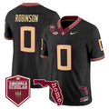 #0 Robinson Florida State Seminoles 2026 Black Alternate Stitched Jersey Seminole Scholar Patch