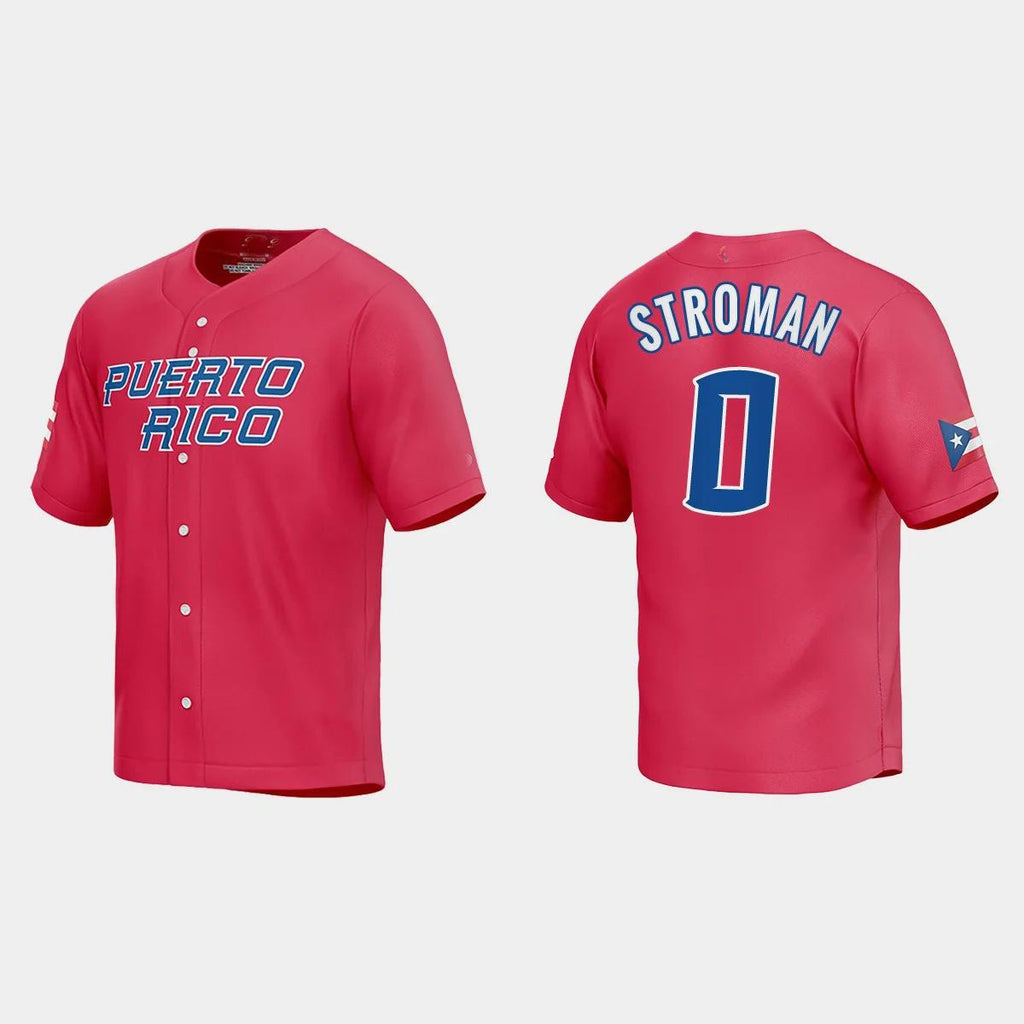 #0 MARCUS STROMAN PUERTO RICO BASEBALL 2023 WORLD BASEBALL CLASSIC JERSEY C RED Stitches Baseball Jerseys
