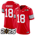 Men's Ohio State Buckeyes #18 Will Howard Red 2025 CFP Final Patch F.U.S.E.