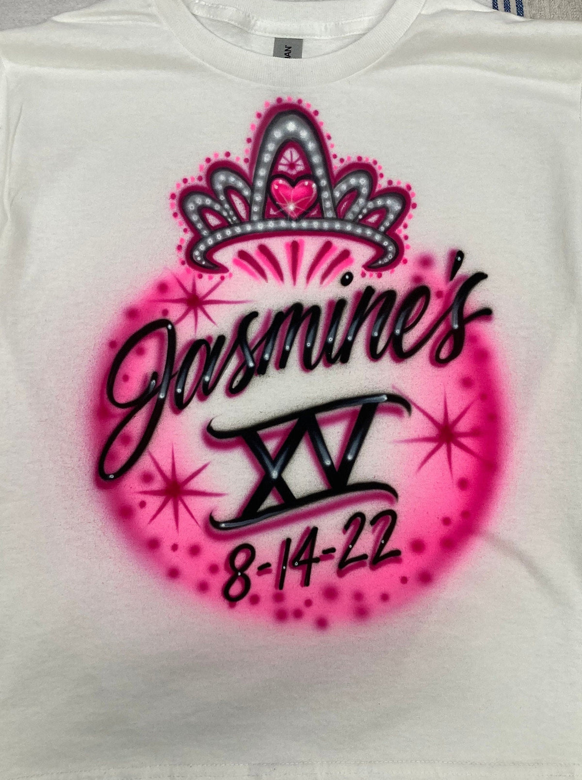 Airbrush T-shirt * Tiara * Quince * 15 * XV * Sweet 16