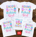 Personalized Family Ice Cream Birthday Shirt, Cute All Family Matching Ice Cream T-Shirts Sweet Birthday Party Kids Toddler Youth and Adult
