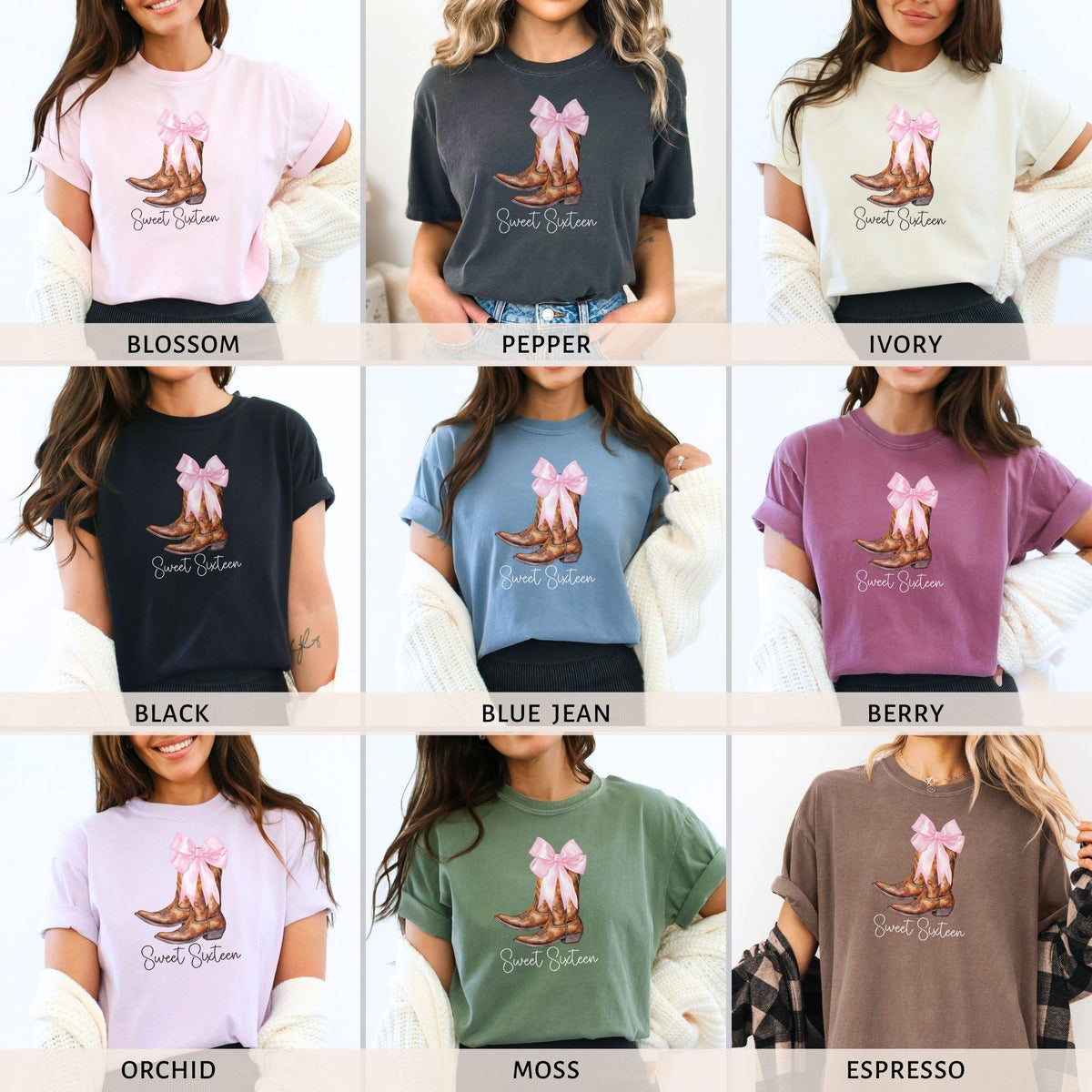Cowgirl 16th Birthday Gift Girl Coquette Birthday Sweet 16 Gifts for Girls From Aunt Sweet 16 Shirt for Girls Sweet 16 Tshirt Sweet Sixteen