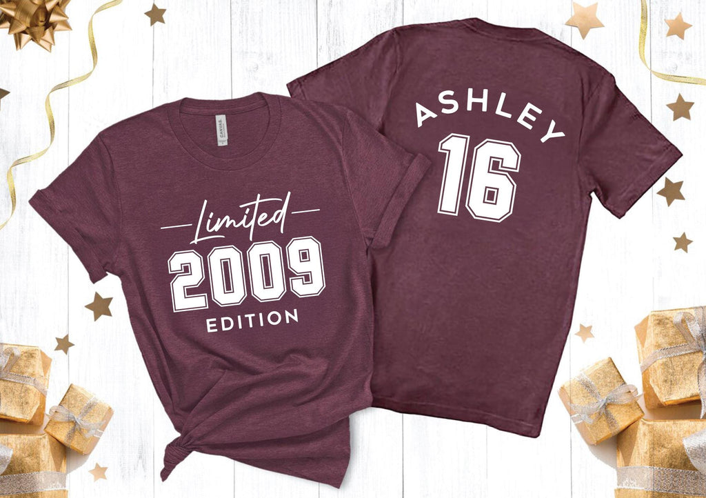 16th Birthday Shirt, Limited Edition 2009 T-Shirt, Personalized Shirt, Cute Birthday Shirt For Daughter, Sweet Sixteen Shirt Gift For Her