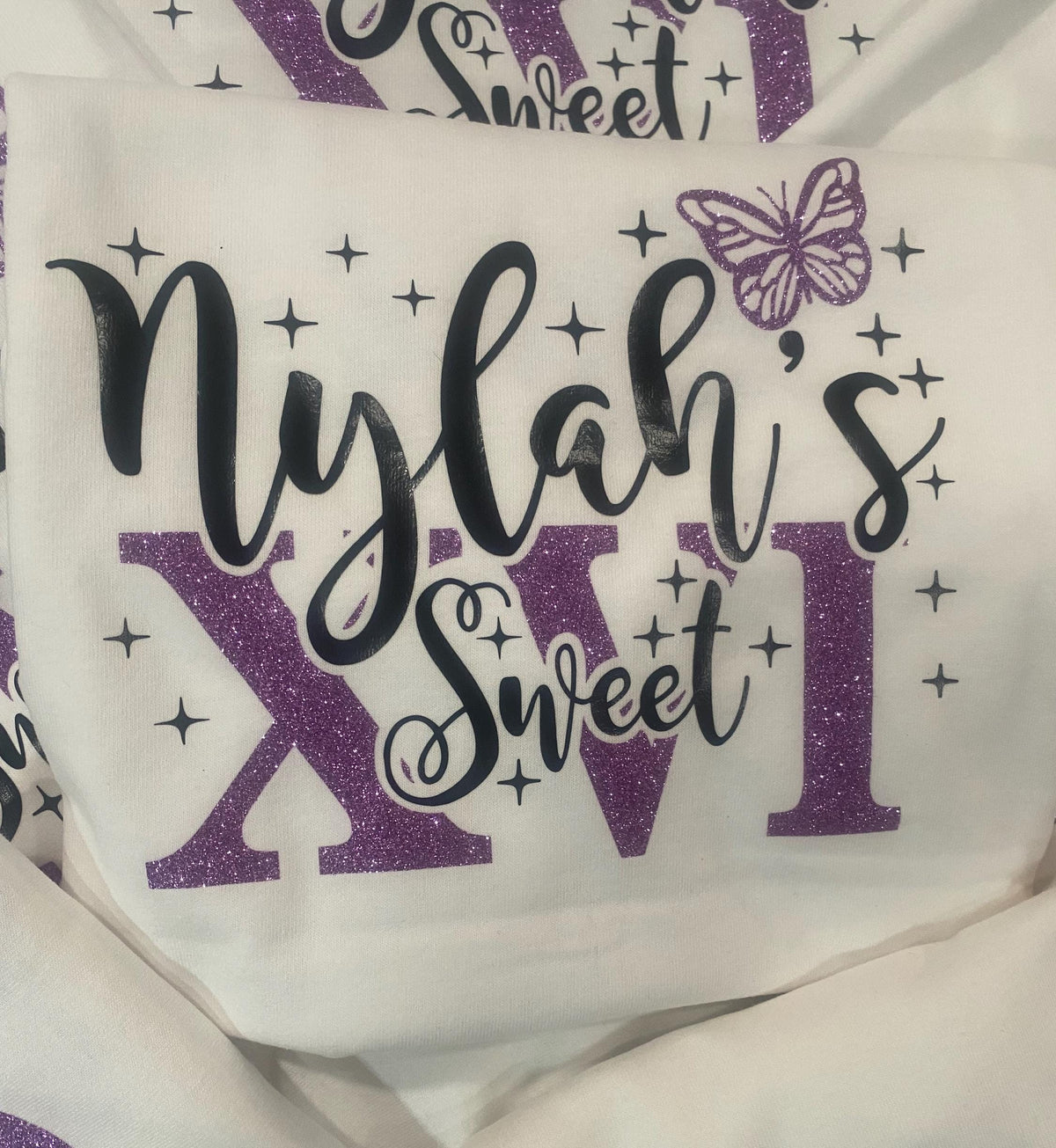 Includes FREE personalization, Sweet Sixteen custom tees with butterfly, Sweet Sixteen tee, Sweet Sixteen gift, camiseta para Sweet Sixteen.