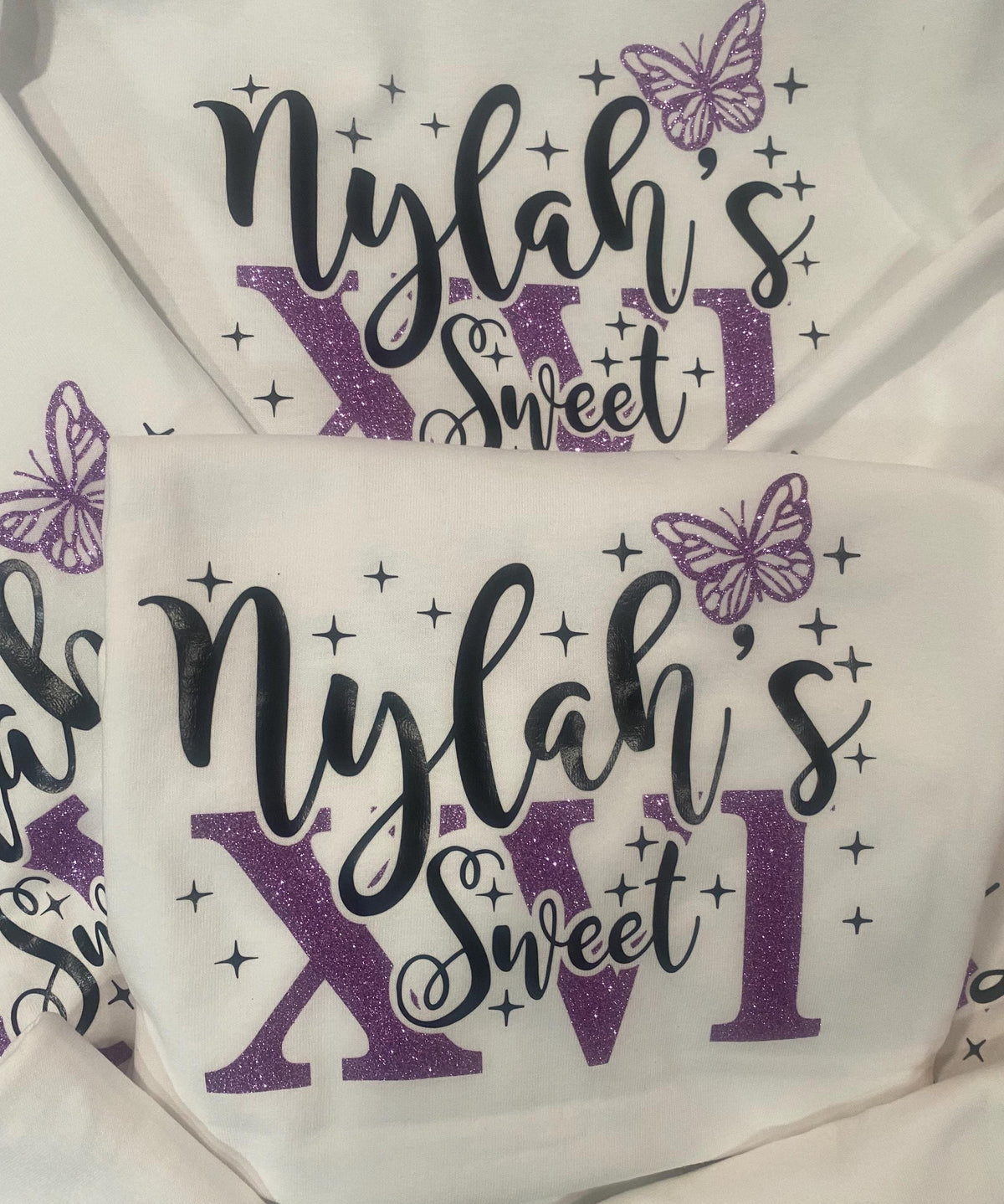 Includes FREE personalization, Sweet Sixteen custom tees with butterfly, Sweet Sixteen tee, Sweet Sixteen gift, camiseta para Sweet Sixteen.