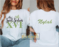 Includes FREE personalization, Sweet Sixteen custom tees with butterfly, Sweet Sixteen tee, Sweet Sixteen gift, camiseta para Sweet Sixteen.