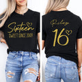 Custom 16th Birthday Glitter Shirt, Sweet Since 2009 Shirt, Personalized 16th Party Shirt For Daughter Niece Sister, Gift For Birthday