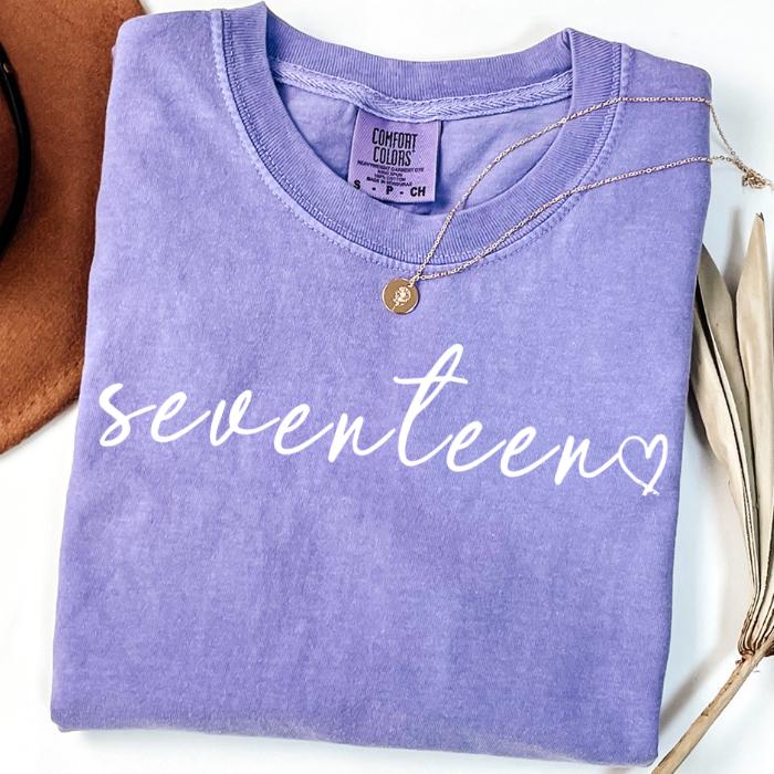 17th Birthday Tee, Female Birthday Shirt, Custom Birthday Gift, Teen Birthday Shirt, 17 Years Old Tee, Seventeen Birthday Tee