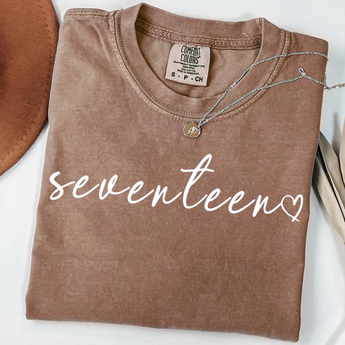 17th Birthday Tee, Female Birthday Shirt, Custom Birthday Gift, Teen Birthday Shirt, 17 Years Old Tee, Seventeen Birthday Tee
