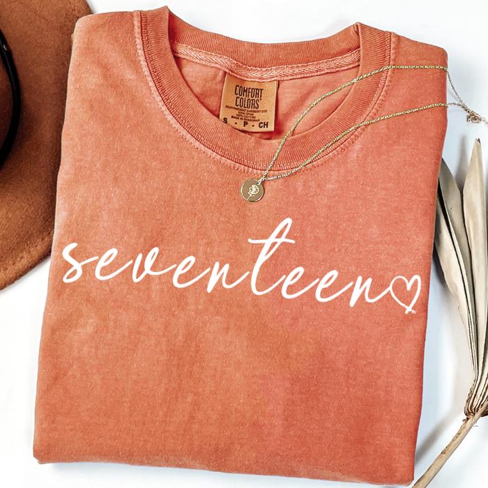 17th Birthday Tee, Female Birthday Shirt, Custom Birthday Gift, Teen Birthday Shirt, 17 Years Old Tee, Seventeen Birthday Tee