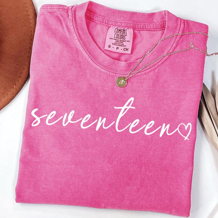 17th Birthday Tee, Female Birthday Shirt, Custom Birthday Gift, Teen Birthday Shirt, 17 Years Old Tee, Seventeen Birthday Tee