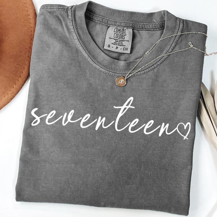 17th Birthday Tee, Female Birthday Shirt, Custom Birthday Gift, Teen Birthday Shirt, 17 Years Old Tee, Seventeen Birthday Tee