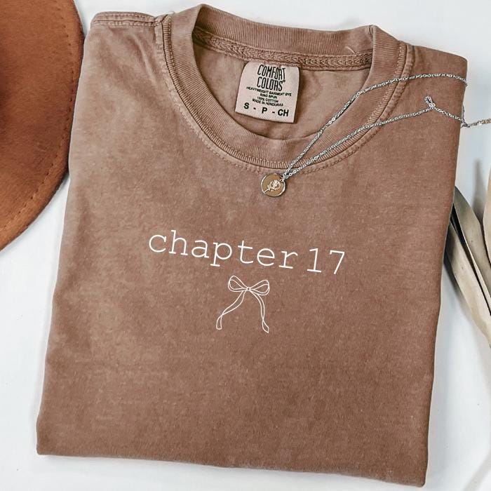 Coquette Bow 17th Birthday Shirts: Personalized Comfort Colors Tee, Gifts For 17 Year Old Teenage Girl, Chapter 17 Year Old Girl Gift Idea