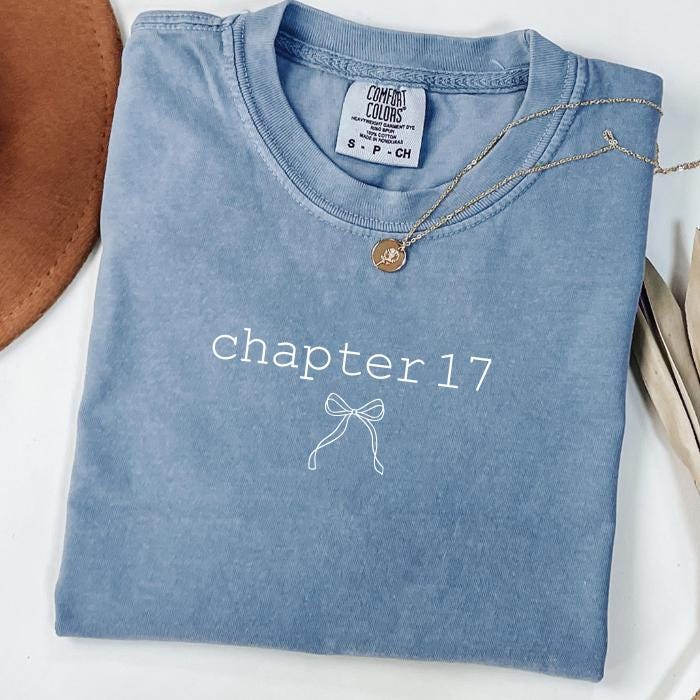 Coquette Bow 17th Birthday Shirts: Personalized Comfort Colors Tee, Gifts For 17 Year Old Teenage Girl, Chapter 17 Year Old Girl Gift Idea