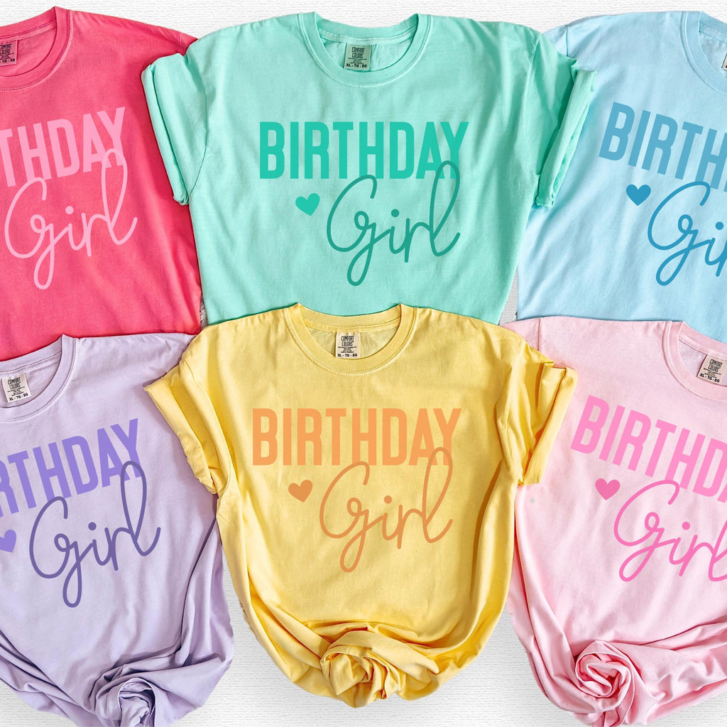 Birthday Girl Shirt Comfort Colors Birthday Shirt Womens Birthday Shirt Girls Birthday Shirt Girls Birthday Gift Pastel Birthday TShirts