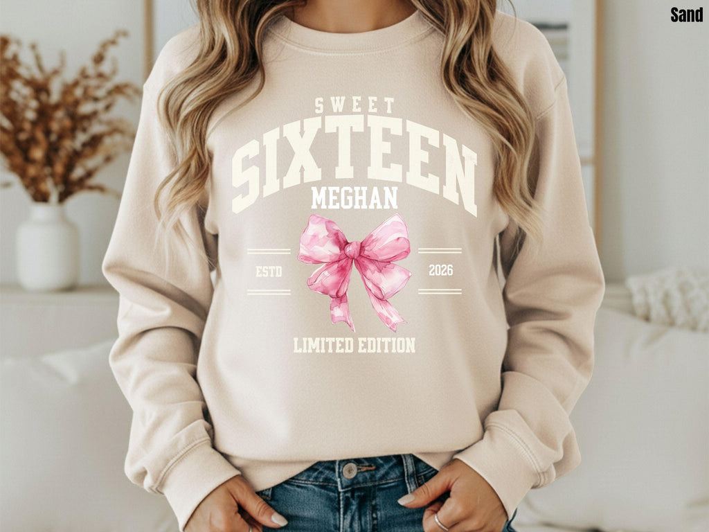 Personalized Sweet Sixteen Shirt - sweet 16 sweatshirt - Sweet 16 gifts - 16th birthday gift girl