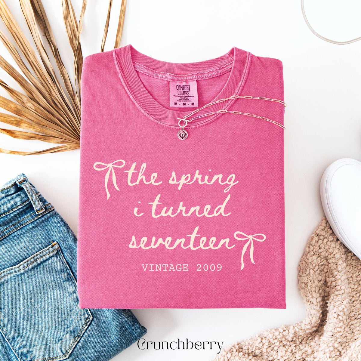 Custom 17th Birthday Shirt Girl, Comfort Colors Spring I Turned 17 Bday Party Tee, 17th Birthday Gift Girls, 17th Birthday Party TShirt