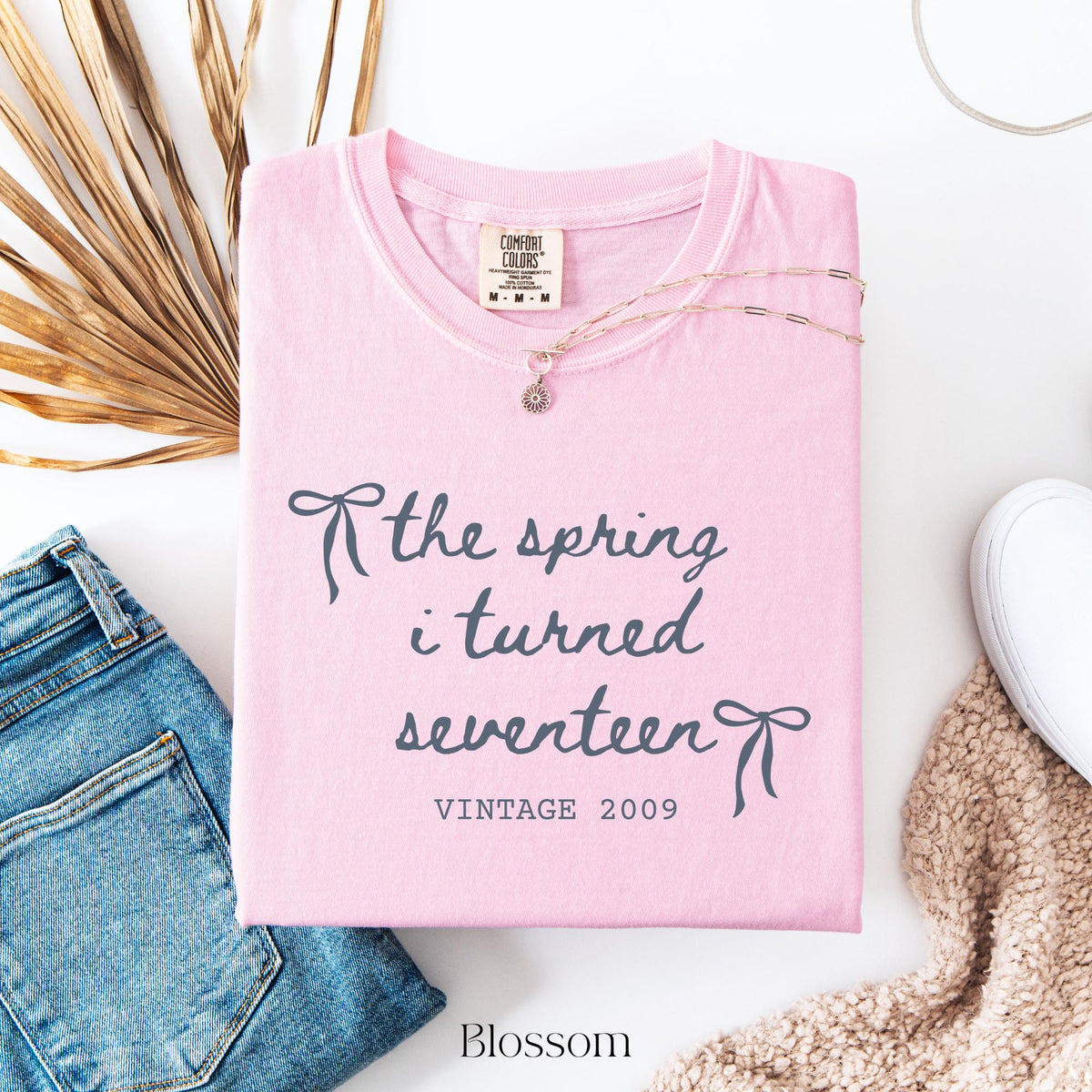 Custom 17th Birthday Shirt Girl, Comfort Colors Spring I Turned 17 Bday Party Tee, 17th Birthday Gift Girls, 17th Birthday Party TShirt