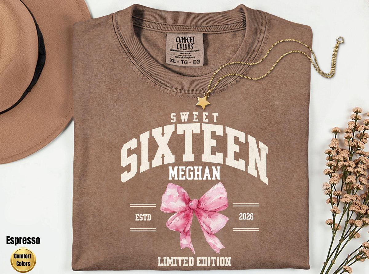 Personalized Sweet Sixteen Shirt - sweet 16 sweatshirt - Sweet 16 gifts - 16th birthday gift girl