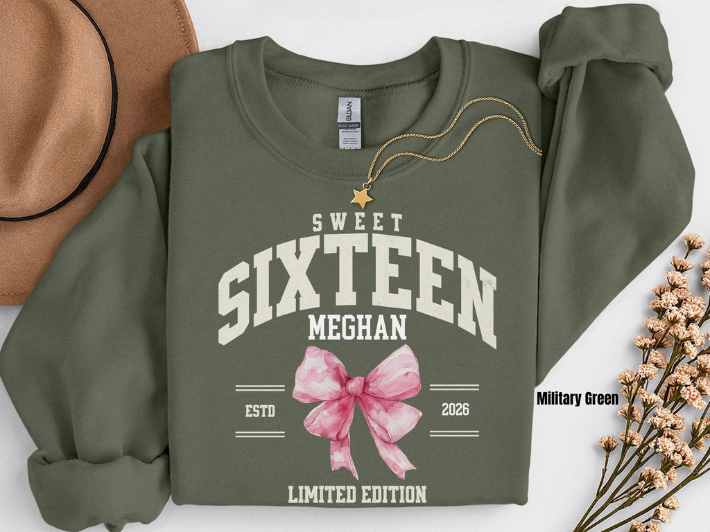 Personalized Sweet Sixteen Shirt - sweet 16 sweatshirt - Sweet 16 gifts - 16th birthday gift girl