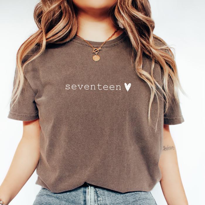 17th Birthday Shirt: Personalized Comfort Colors Tee, Gifts For 17 Year Old Teenage Girl, 17 Year Old Girl Gift Ideas, 17 Birthday Gifts