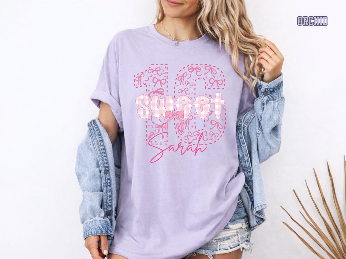 Comfort Colors® Custom Sweet 16 Shirt Coquette Bow Long Sleeve Girl 2010 Birthday Gift