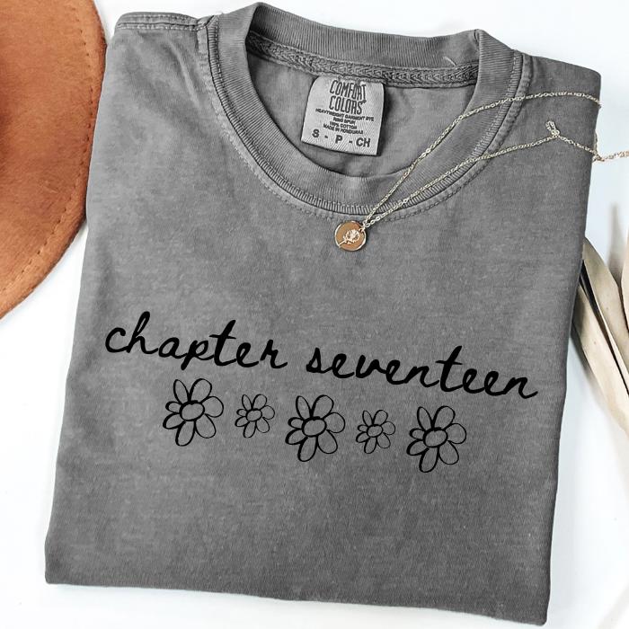 17th Birthday Shirts: Personalized Comfort Colors Tee, Gifts For 17 Year Old Teenage Girl, 17 Year Old Girl Gift Idea, Floral Birthday Shirt