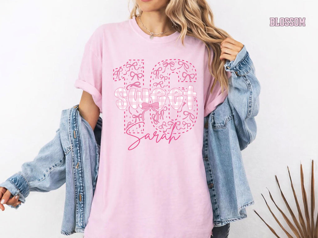 Comfort Colors® Custom Sweet 16 Shirt Coquette Bow Long Sleeve Girl 2010 Birthday Gift