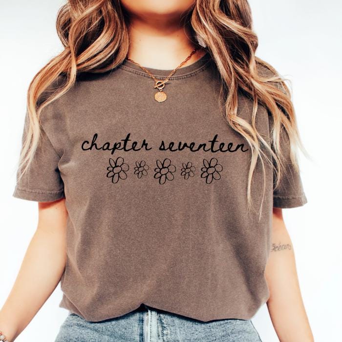 17th Birthday Shirts: Personalized Comfort Colors Tee, Gifts For 17 Year Old Teenage Girl, 17 Year Old Girl Gift Idea, Floral Birthday Shirt