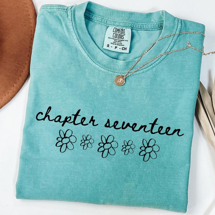 17th Birthday Shirts: Personalized Comfort Colors Tee, Gifts For 17 Year Old Teenage Girl, 17 Year Old Girl Gift Idea, Floral Birthday Shirt
