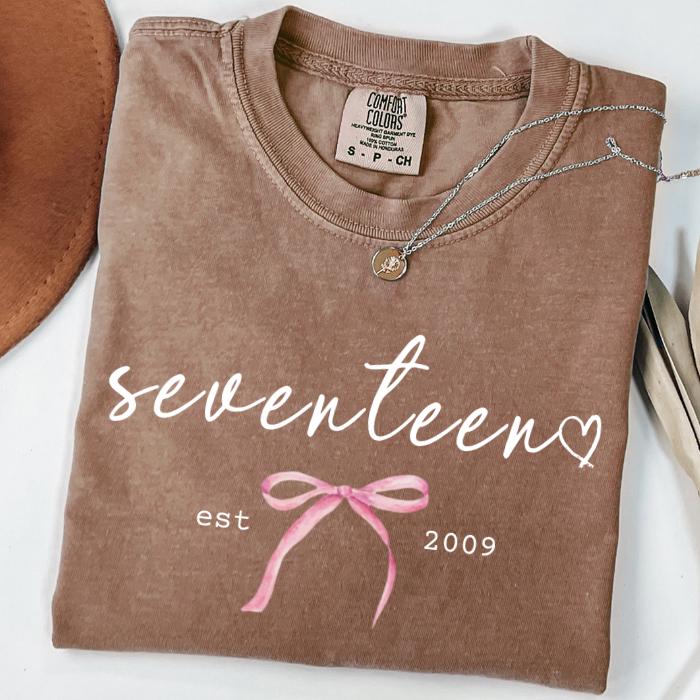 17th Birthday Shirts: Personalized Comfort Colors Tee, Gifts For 17 Year Old Teenage Girl, 17 Year Old Girl Gift Idea