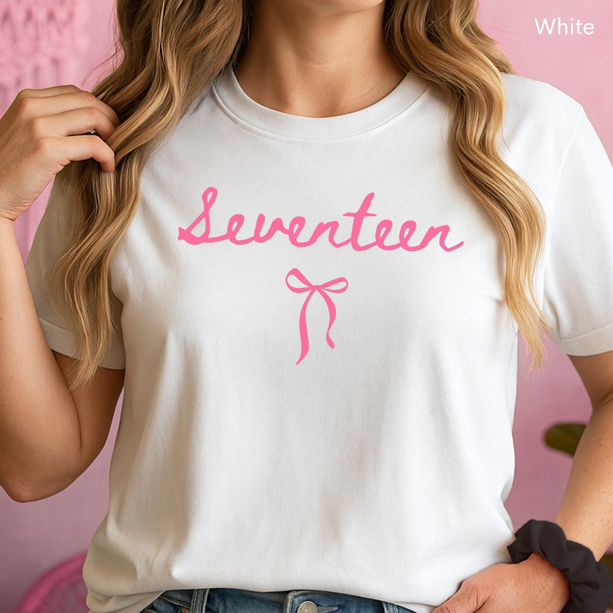 17th Birthday Shirt Girl Seventeen Shirt Girl Coquette Bow Shirt Seventeenth Birthday Gift Preppy Bow T Shirt Birthday Girl Birthday Gift 17