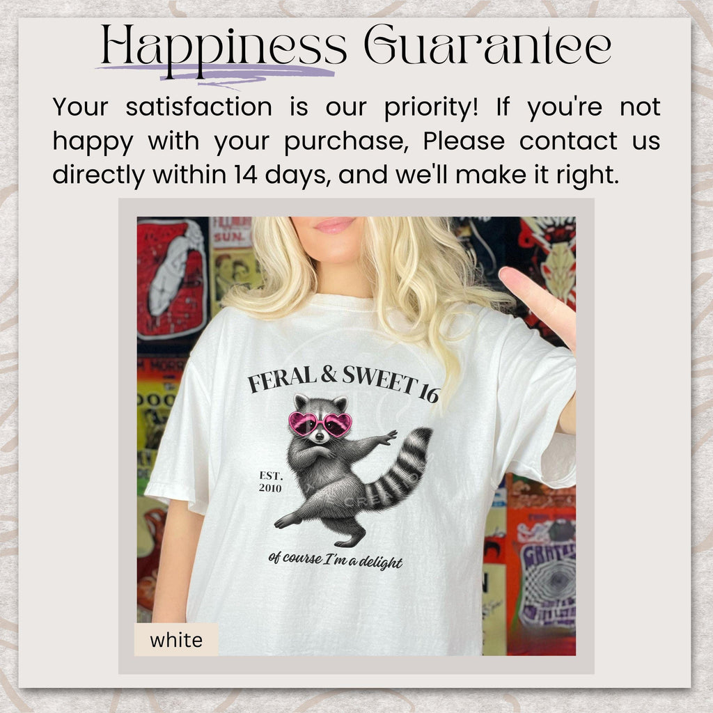 Feral Sweet 16 Shirt, Funny Sweet Sixteen Gift, Raccoon Birthday Shirt, Comfort Colors Tee, Cute Teen Girl 16th Birthday Shirt