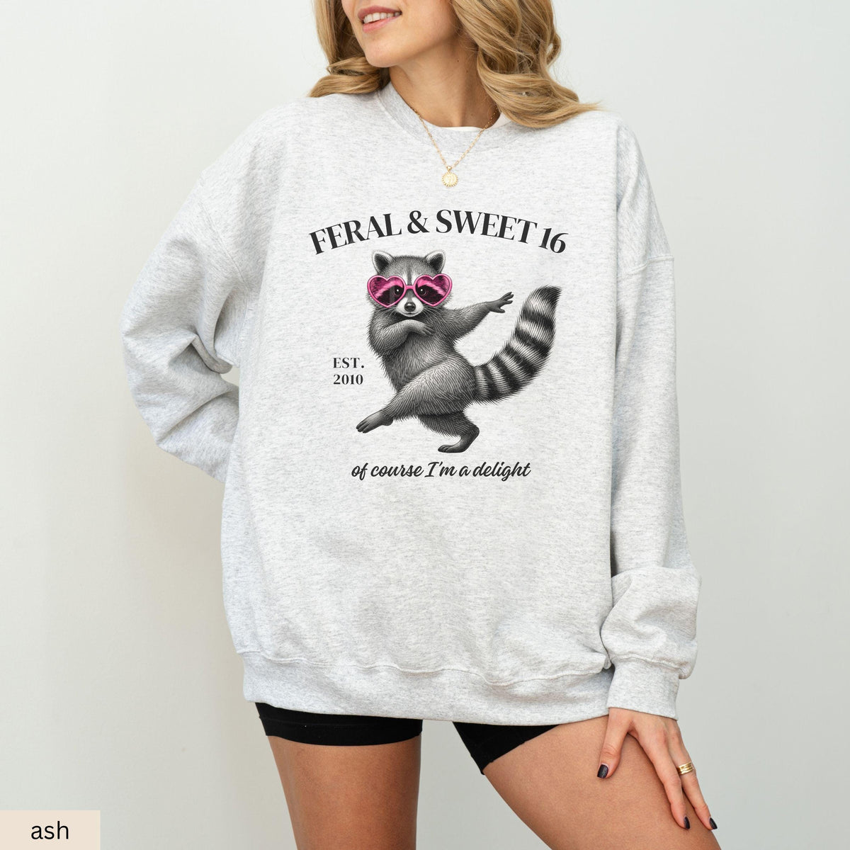 Feral Sweet 16 Shirt, Funny Sweet Sixteen Gift, Raccoon Birthday Shirt, Comfort Colors Tee, Cute Teen Girl 16th Birthday Shirt