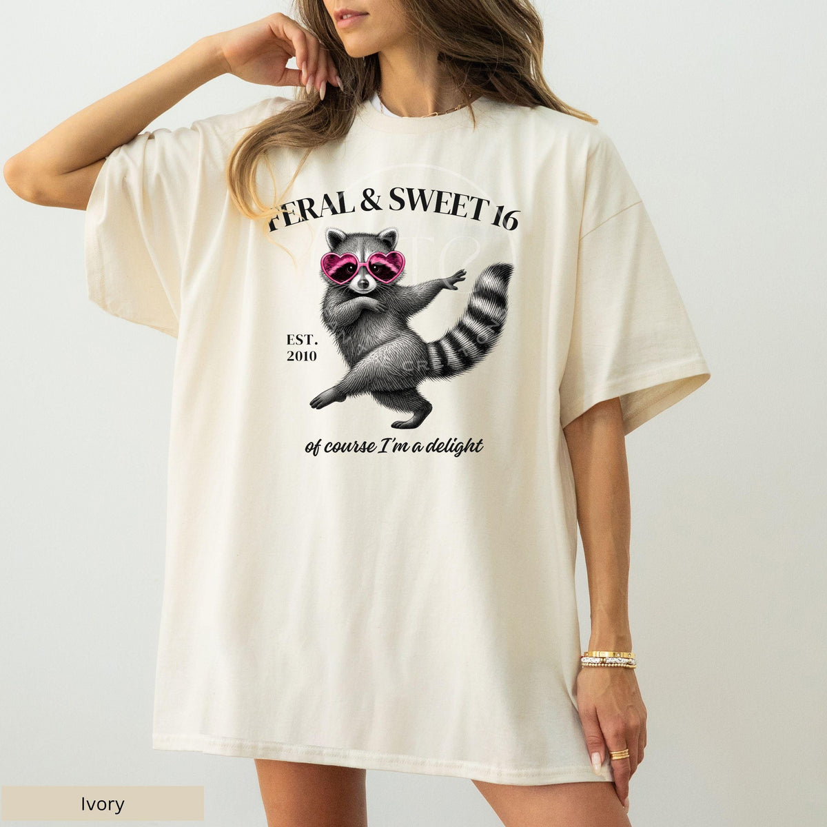 Feral Sweet 16 Shirt, Funny Sweet Sixteen Gift, Raccoon Birthday Shirt, Comfort Colors Tee, Cute Teen Girl 16th Birthday Shirt
