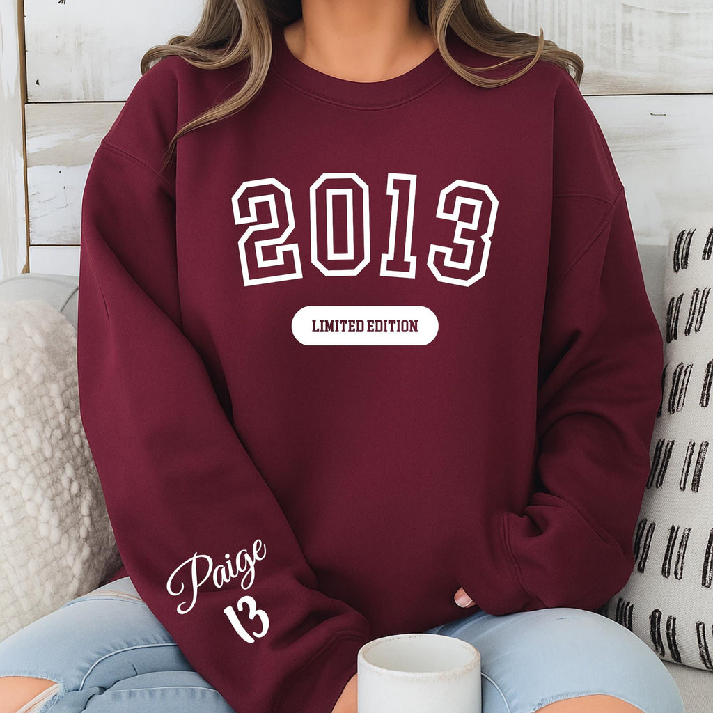 Personalized 13th Birthday Shirt: Teenager 2013 Limited Edition Sweatshirt, Tshirts for Any Age