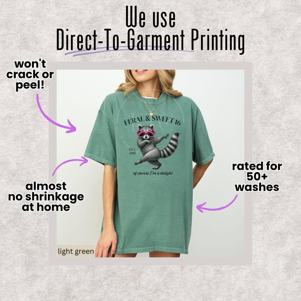 Feral Sweet 16 Shirt, Funny Sweet Sixteen Gift, Raccoon Birthday Shirt, Comfort Colors Tee, Cute Teen Girl 16th Birthday Shirt