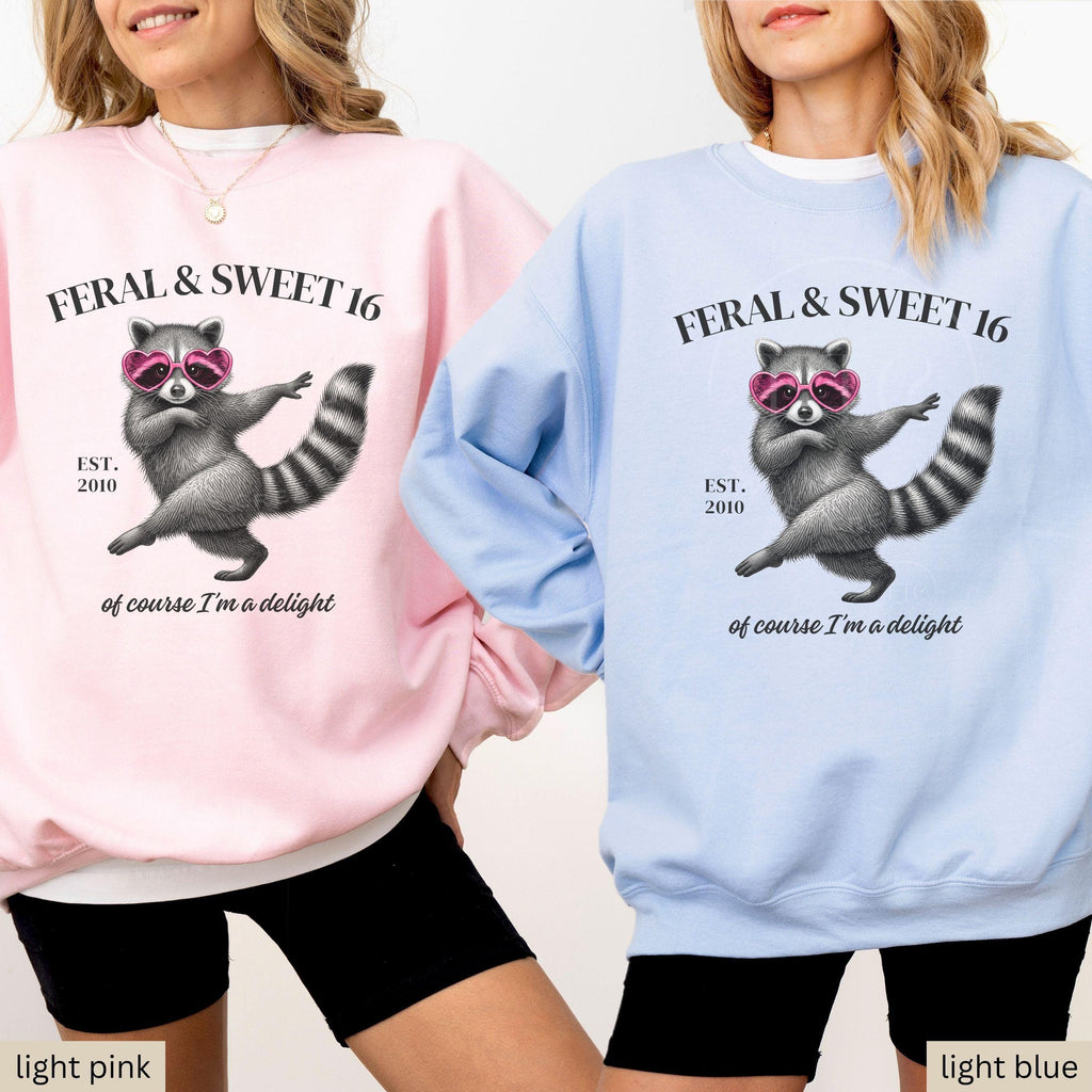 Feral Sweet 16 Shirt, Funny Sweet Sixteen Gift, Raccoon Birthday Shirt, Comfort Colors Tee, Cute Teen Girl 16th Birthday Shirt