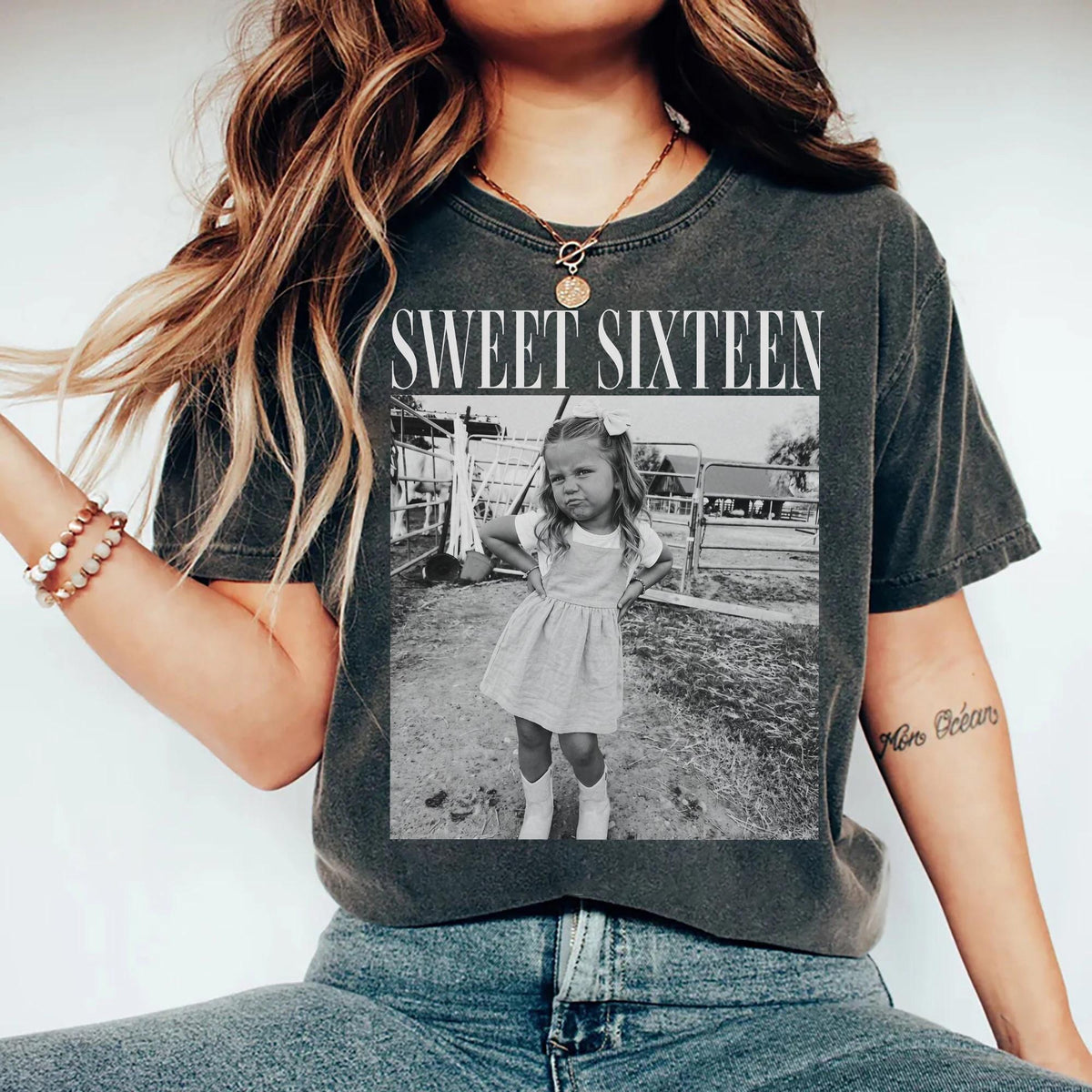 Comfort Colors® Personalized Sweet Sixteen Shirt - 16th Birthday Gifts, Custom Photo Birthday Trip