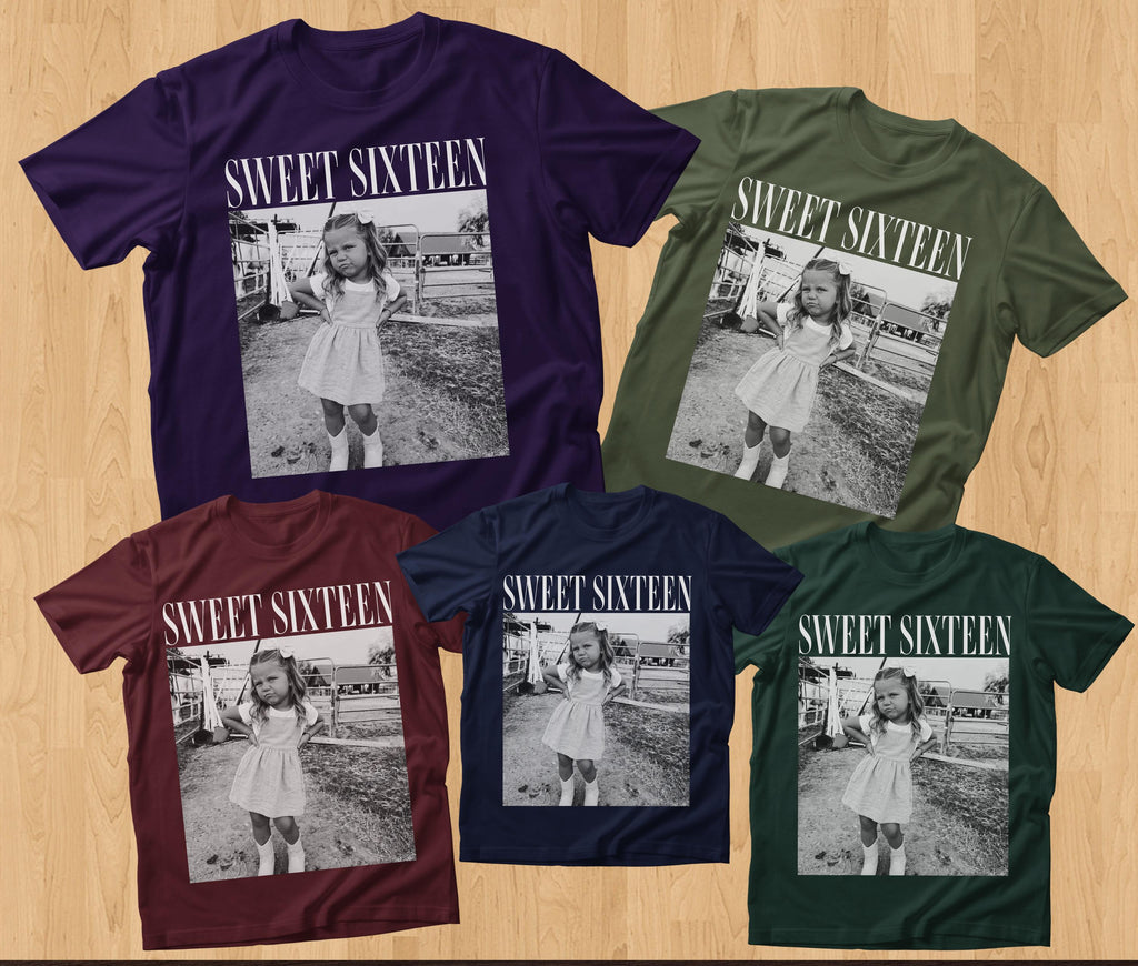 Comfort Colors® Personalized Sweet Sixteen Shirt - 16th Birthday Gifts, Custom Photo Birthday Trip