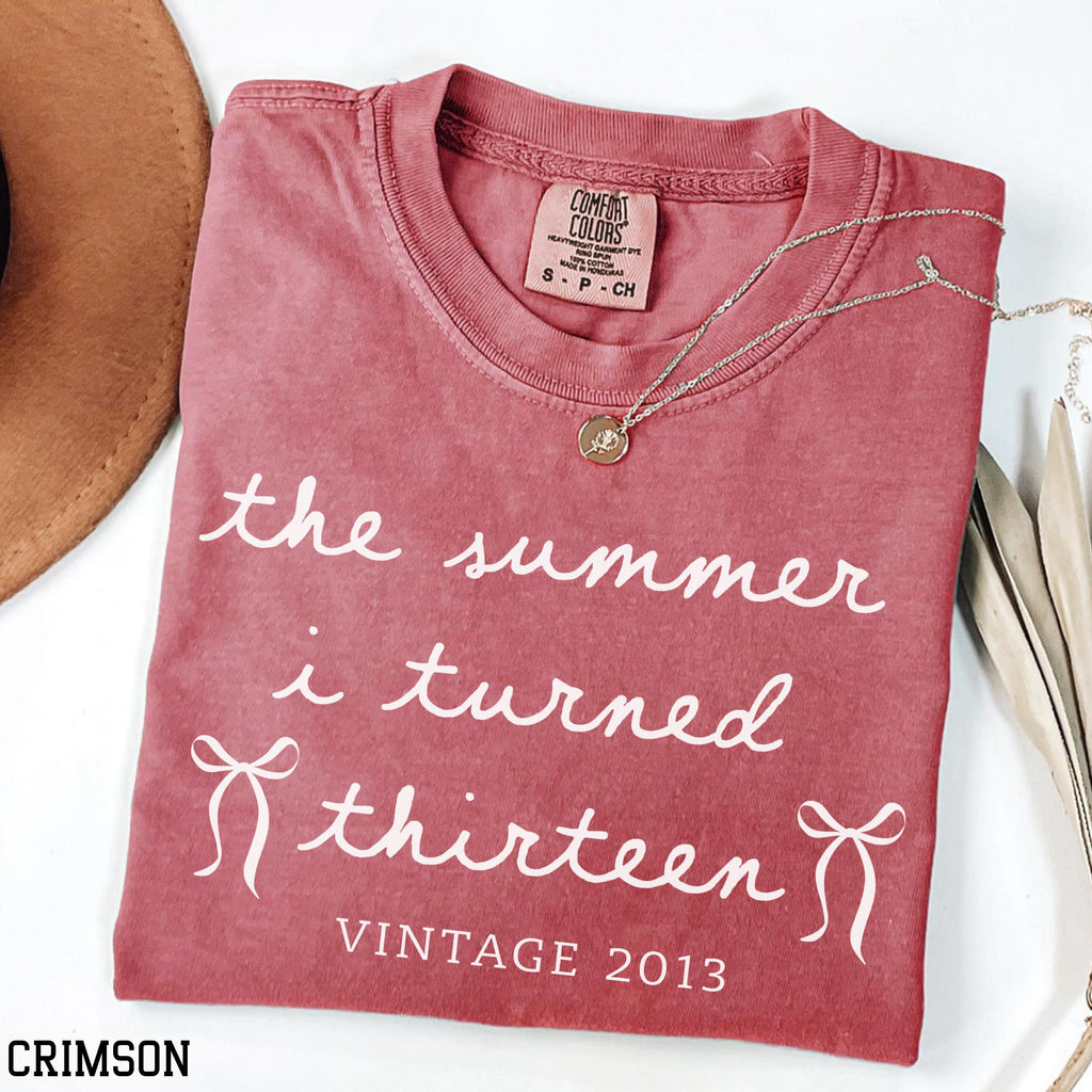 13th Birthday Shirt, Comfort Colors® Summer I Turned 13 Bday Party Tee, 13th Birthday Gifts Girl, Birthday Gift Ideas, Teen Girl Birthday