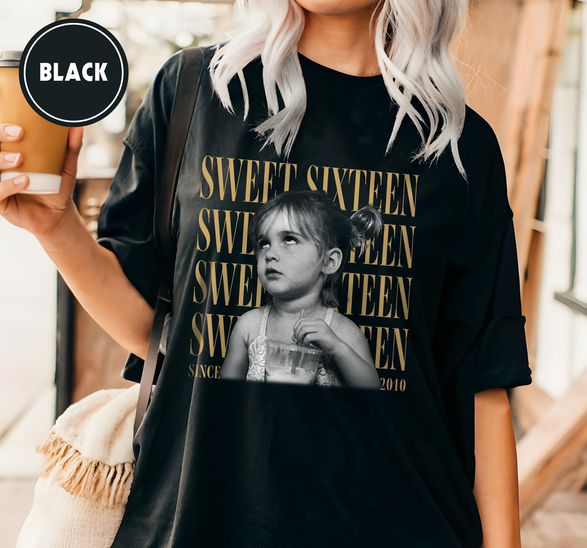 Personalised Vintage Photo And Year Shirt, Sweet Sixteen Picture Shirt, 16th Birthday Gifts, Birthday Trip, Group Turning 16 Bday Shirt