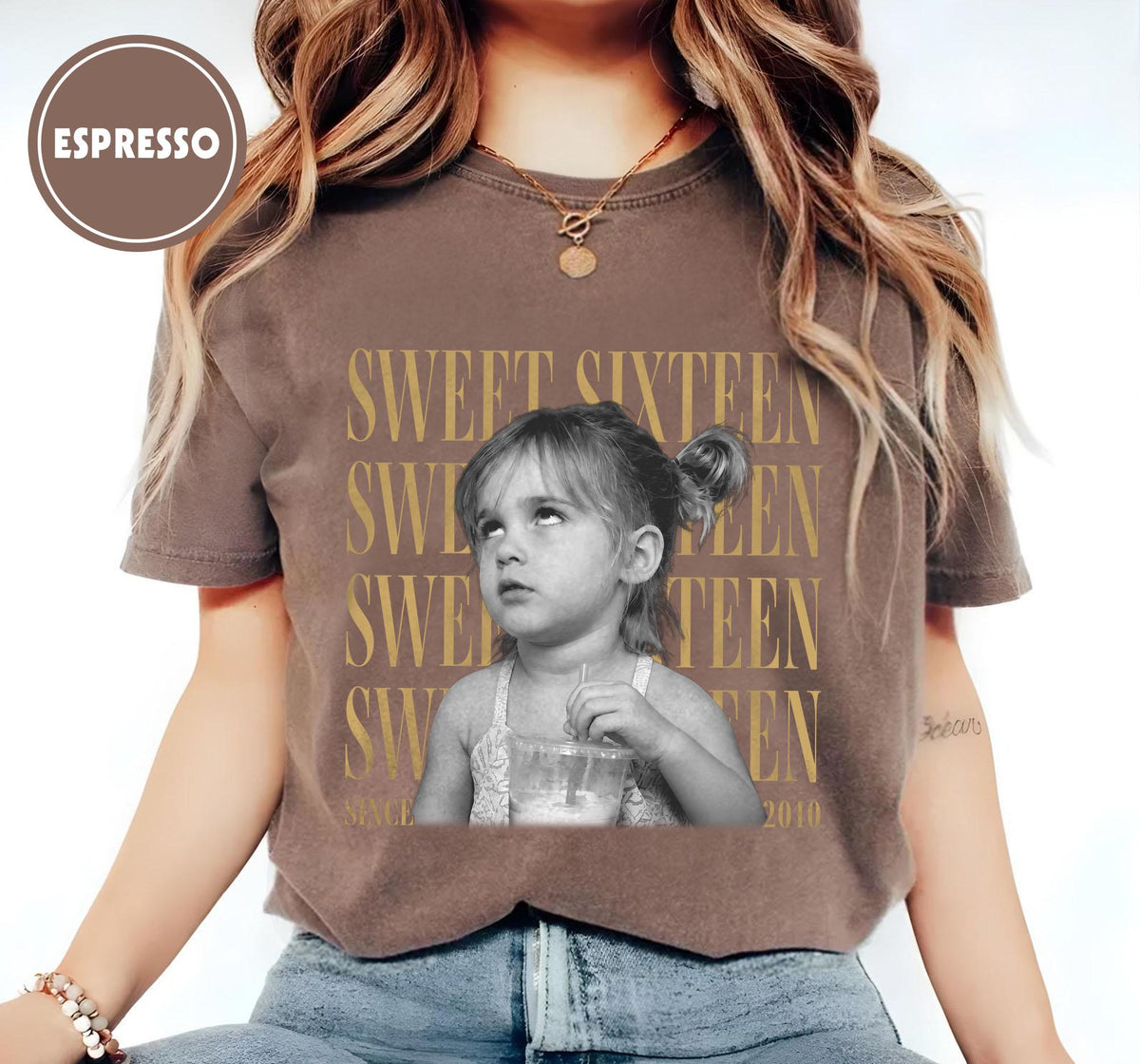 Personalised Vintage Photo And Year Shirt, Sweet Sixteen Picture Shirt, 16th Birthday Gifts, Birthday Trip, Group Turning 16 Bday Shirt