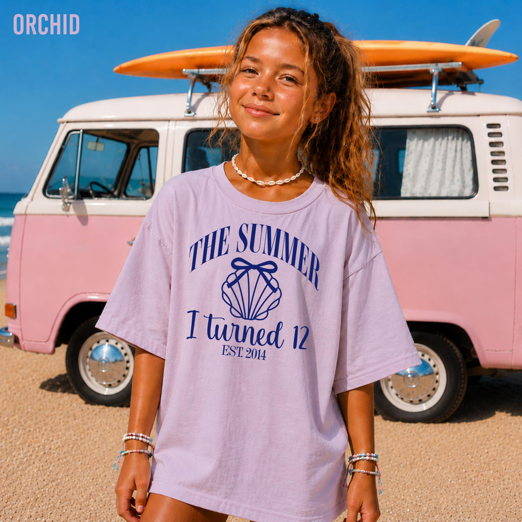 The Summer I Turned Twelve Birthday Shirt, 12th Birthday T-Shirt, Beach Birthday Shirt, Coastal Birthday,  12th Birthday Girl, Twelfth Shirt