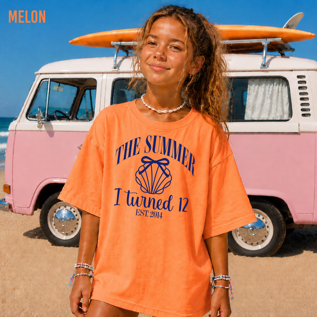 The Summer I Turned Twelve Birthday Shirt, 12th Birthday T-Shirt, Beach Birthday Shirt, Coastal Birthday,  12th Birthday Girl, Twelfth Shirt
