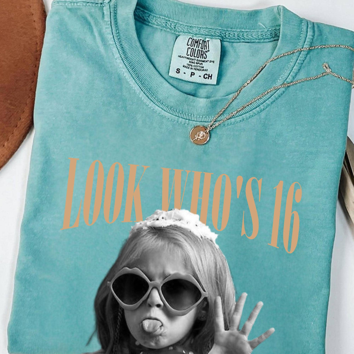 Custom Sweet 16 Shirt, Personalized Childhood Photo Tee, Look Who's 16 Birthday Gift, Vintage Picture Shirt, Teen Girl Party Keepsake