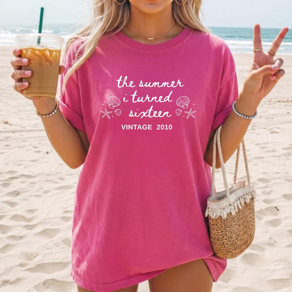 Custom 16th Birthday Shirt Girl, Comfort Colors Summer I Turned 16 Bday Party Tee, Sweet 16 Birthday Gifts for Daughter
