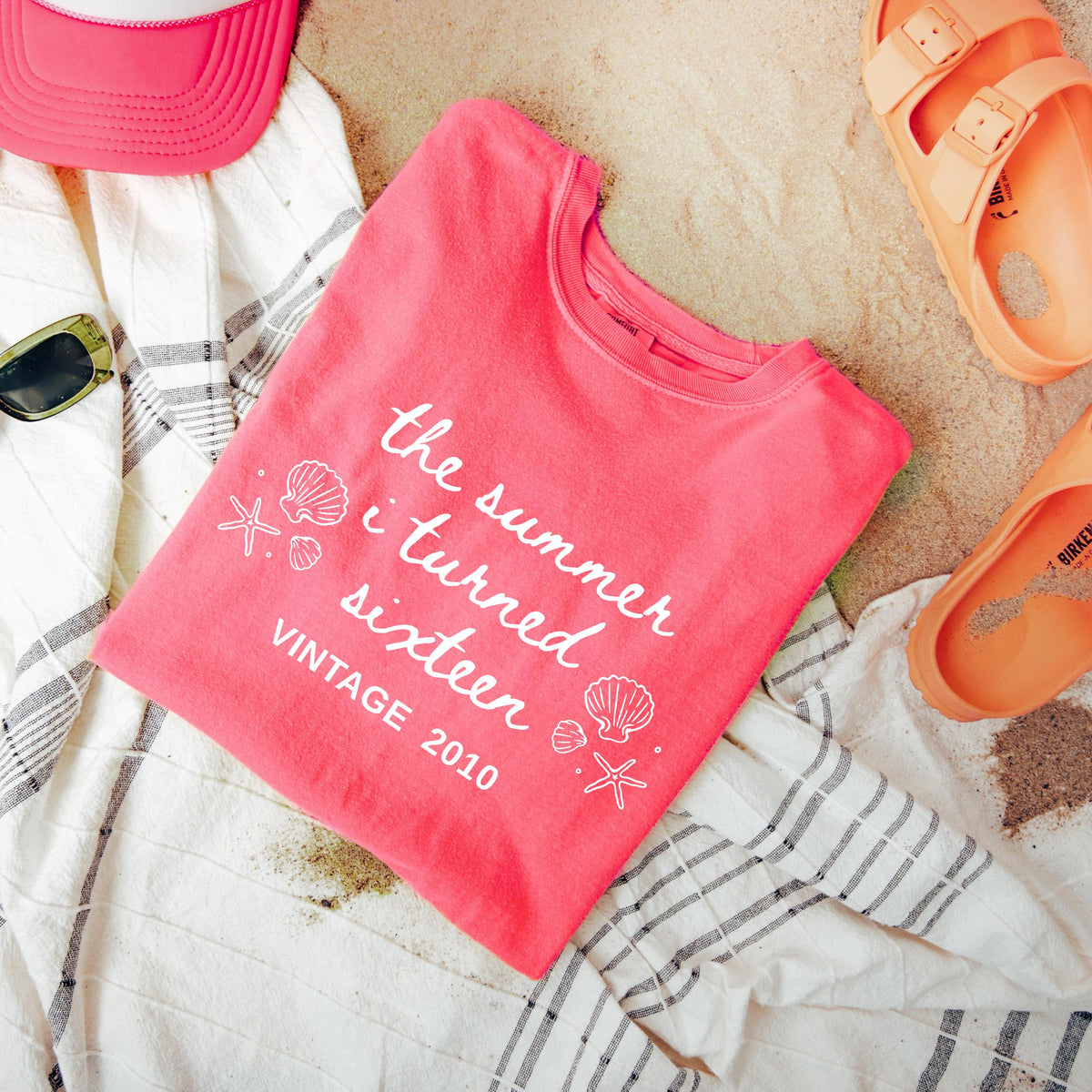 Custom 16th Birthday Shirt Girl, Comfort Colors Summer I Turned 16 Bday Party Tee, Sweet 16 Birthday Gifts for Daughter